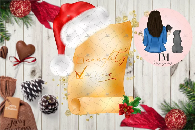 Santa's Nice List Vintage Sublimation Design PNG