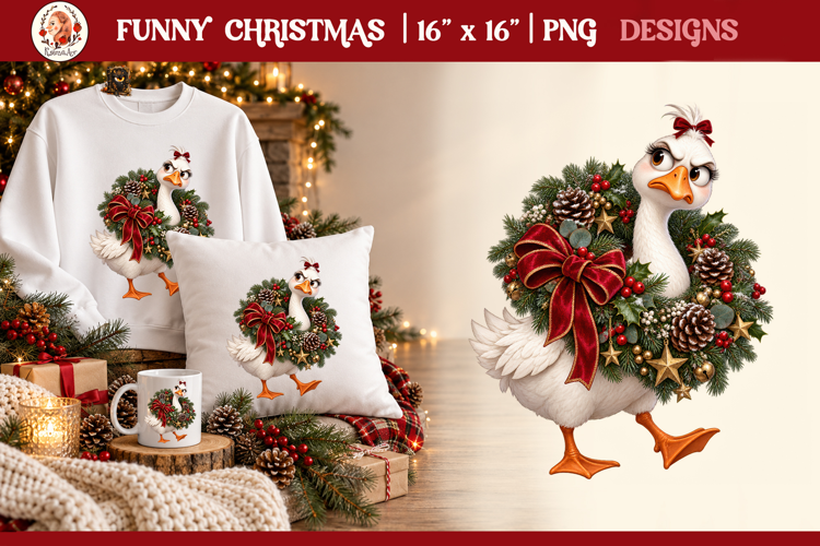 Funny Cute Christmas Animals PNG Clipart