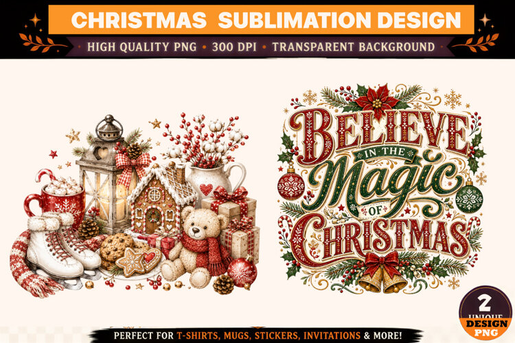 Christmas sublimation design,Christmas png,Christmas design example image 1