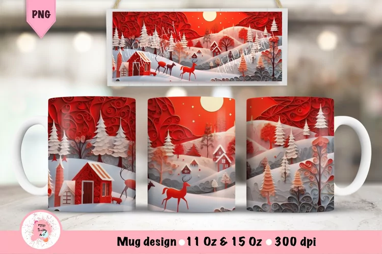 Christmas 3D Mug Wrap For 11 oz and 15 oz