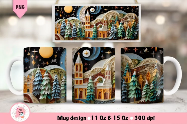Christmas 3D Mug Wrap For 11 oz and 15 oz