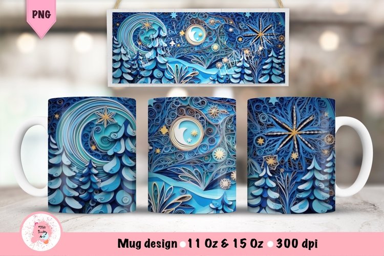 Christmas Mug Wrap Sublimation Designs, 3d Mug, Christmas Png