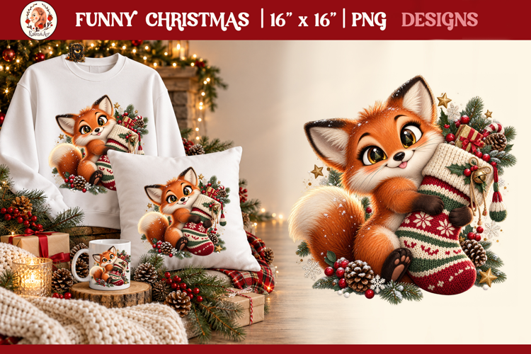 Funny Cute Christmas Animals PNG Clipart