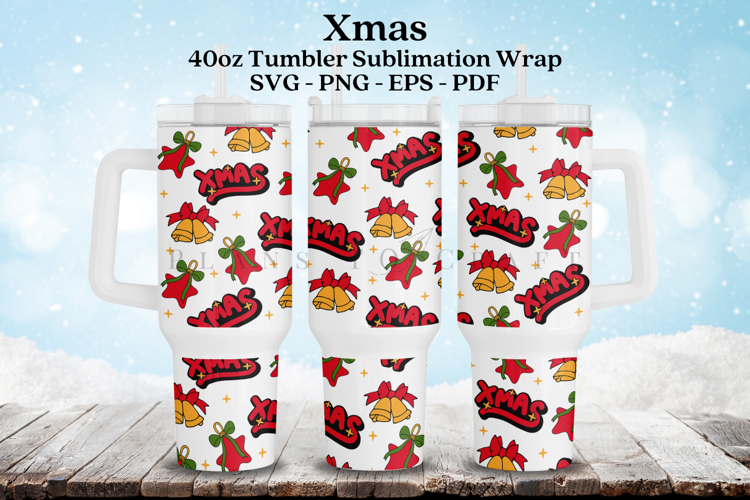 Christmas 40oz Tumbler Sublimation Wrap SVG