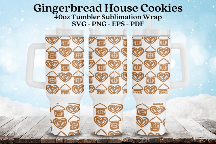 Christmas Cookies 40oz Tumbler Sublimation Wrap SVG