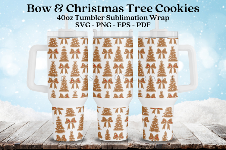 Christmas Cookies 40oz Tumbler Sublimation Wrap SVG