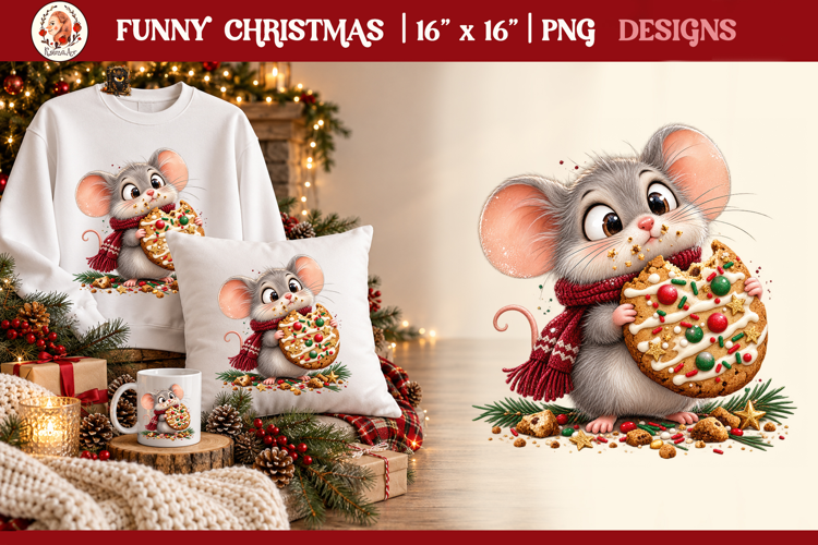 Funny Cute Christmas Animals PNG Clipart