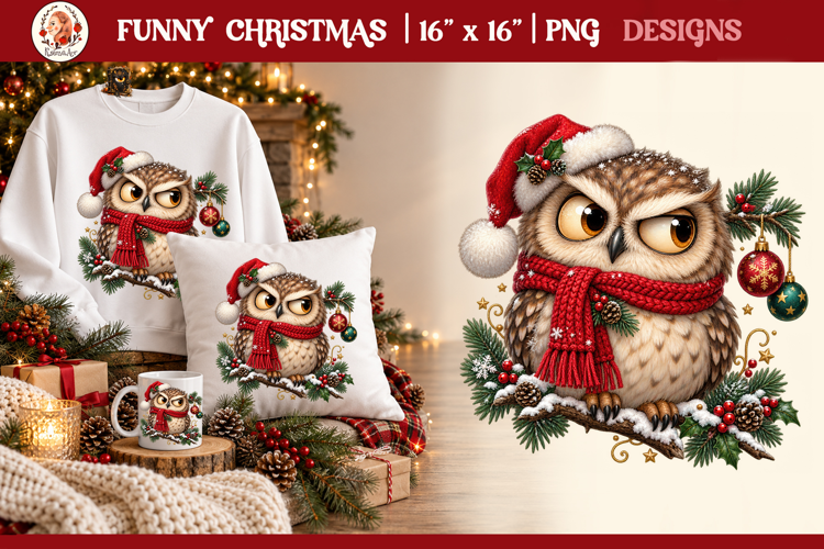 Funny Cute Christmas Animals PNG Clipart