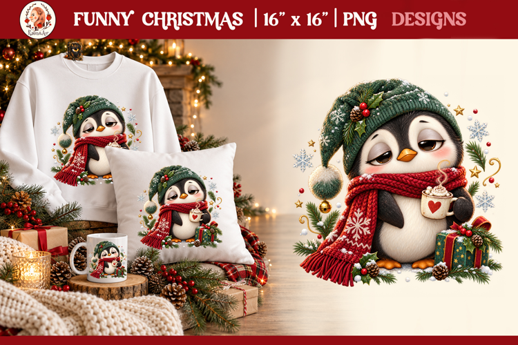 Funny Cute Christmas Animals PNG Clipart