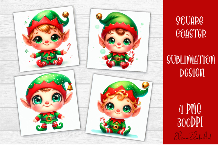 Merry Christmas Sublimation Coaster Design