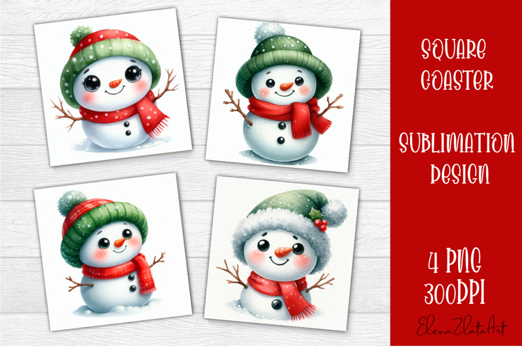 Merry Christmas Sublimation Coaster Design
