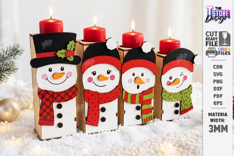 Christmas Advent Candle Holder Laser Cut Kit | Advent Block example image 1