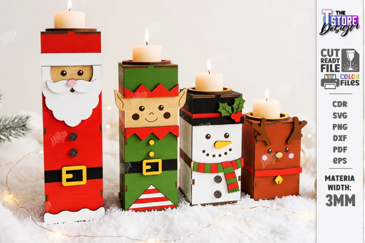 Christmas Advent Candle Holder Laser Cut Kit | Advent Block