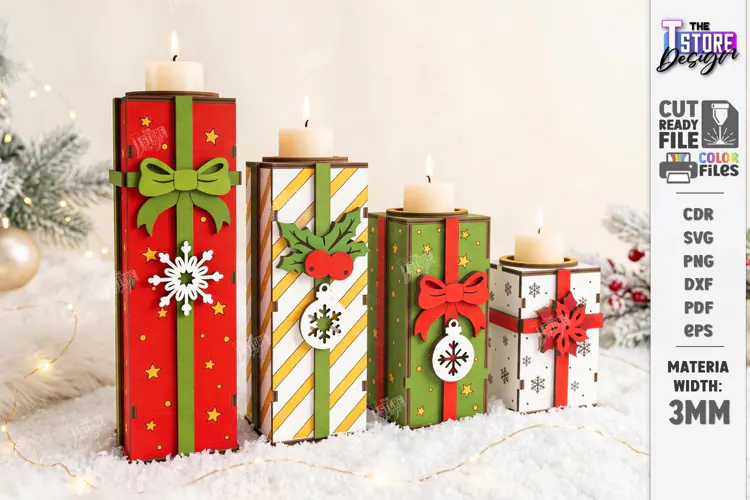 Christmas Advent Candle Holder Laser Cut Kit | Advent Block