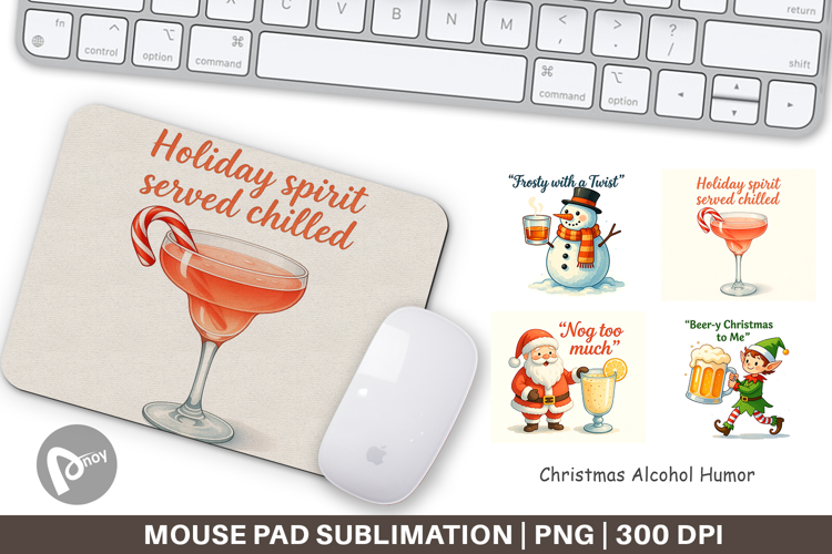 Mouse Pad Christmas Alcohol Humor Quotes