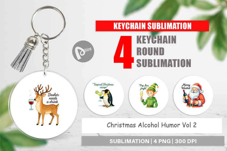 Keychain Christmas Alcohol Humor Quotes
