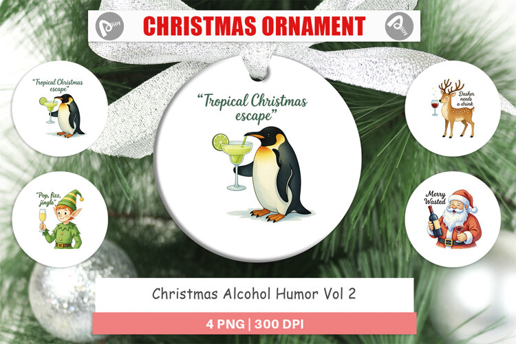 Ornament Christmas Alcohol Humor Quotes example image 1