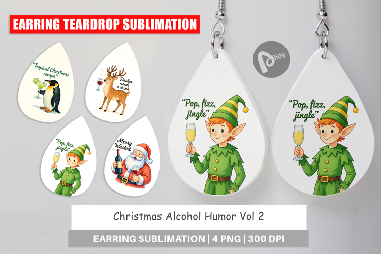 Earring Christmas Alcohol Humor Quotes