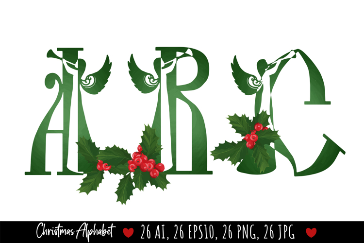 Christmas Latin Alphabet with Angel