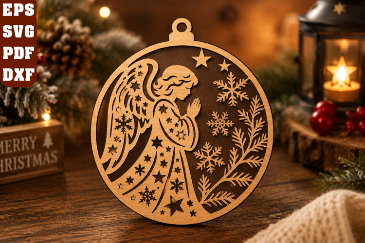 Christmas Angel Laser Cut SVG