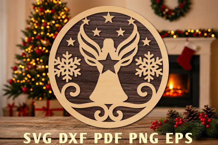Christmas Angel Laser Cut SVG