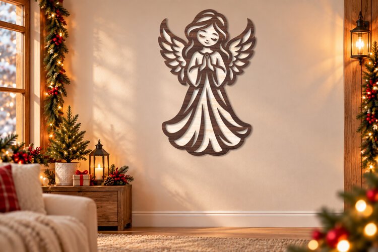 Christmas Angel Laser Cut Wall Art example image 1