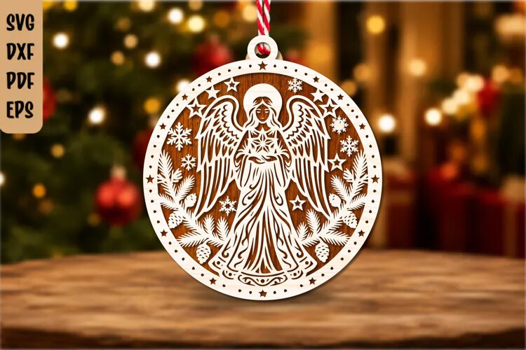 Christmas Angel Ornament SVG Cut File example image 1