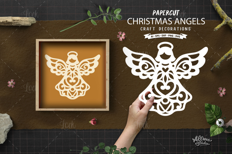 Christmas Angel Papercut SVG