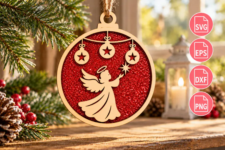 Christmas Angel SVG Laser Cut
