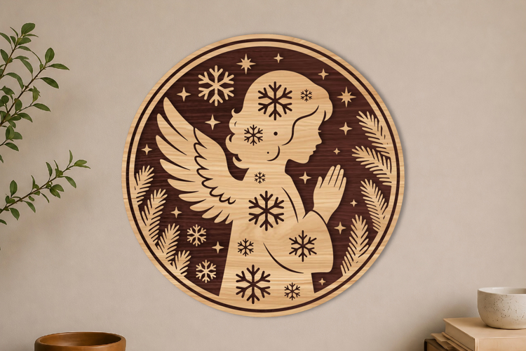 Christmas Angel Wall Art Laser Cut
