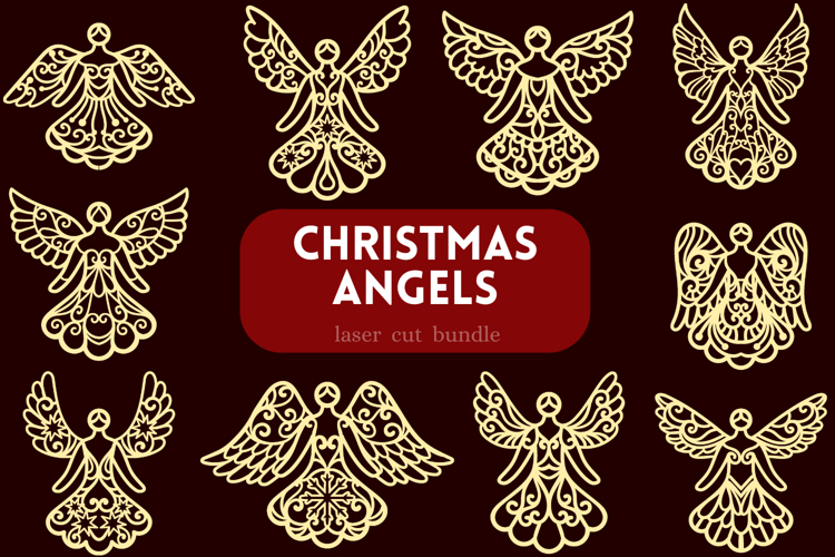 Laser cut Angels - Christmas SVG Bundle