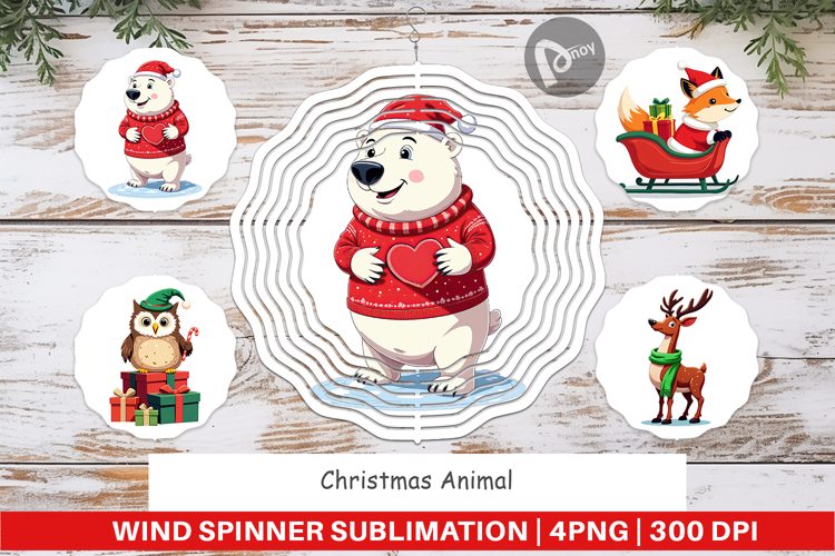 Wind Spinner Christmas Animals