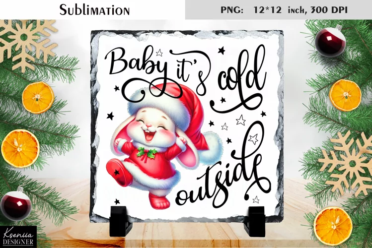 Christmas Watercolor Animal |Funny Quotes Slate Sublimation