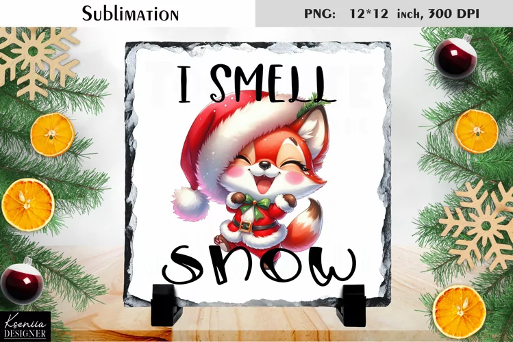Christmas Watercolor Animal |Funny Quotes Slate Sublimation