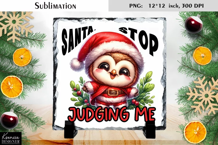 Christmas Watercolor Animal |Funny Quotes Slate Sublimation