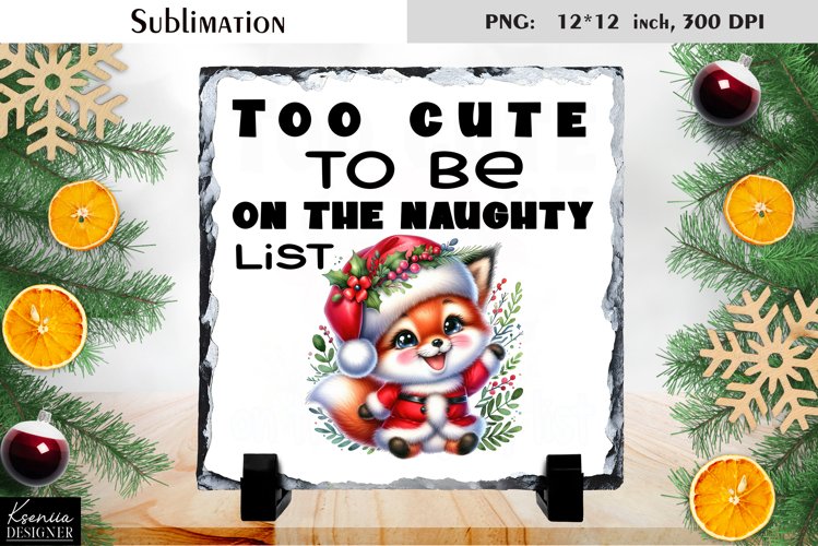 Christmas Watercolor Animal |Funny Quotes Slate Sublimation example image 1