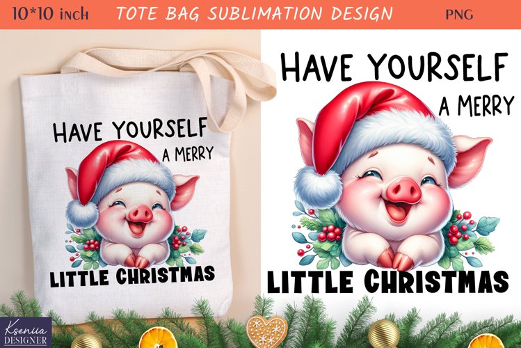 Cute Little Animal| Funny Christmas Quotes Tote Bag Design example image 1