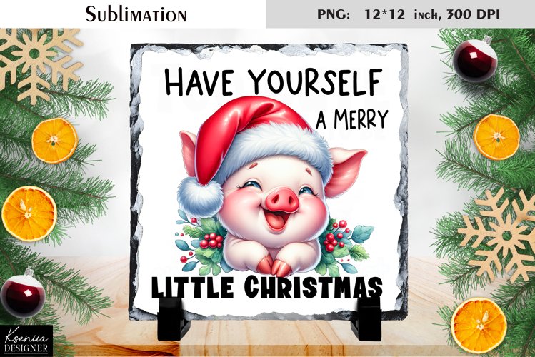 Christmas Watercolor Animal |Funny Quotes Slate Sublimation