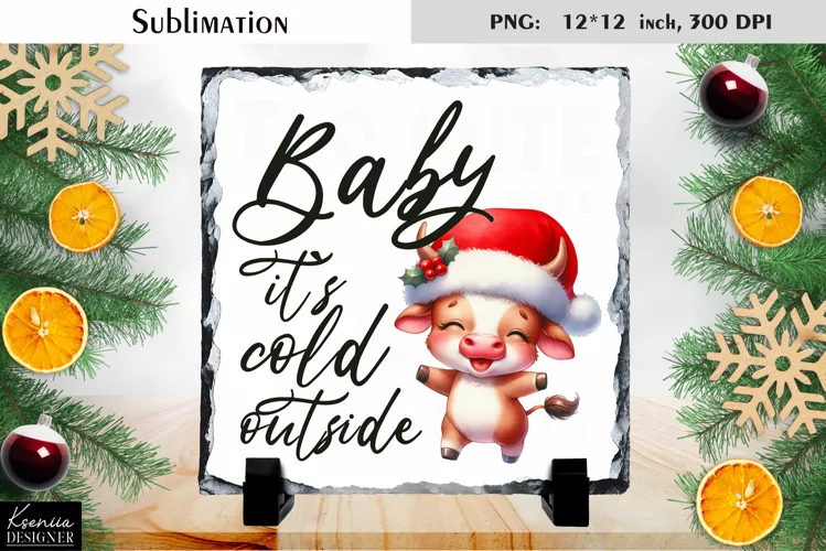 Christmas Watercolor Animal |Funny Quotes Slate Sublimation