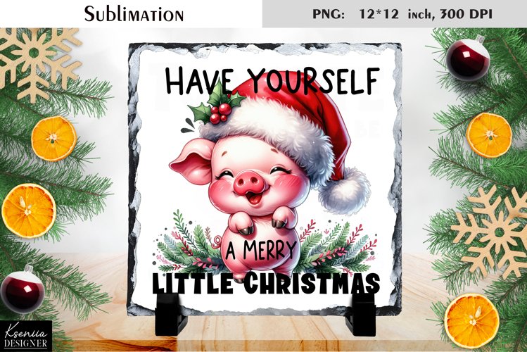 Christmas Watercolor Animal |Funny Quotes Slate Sublimation