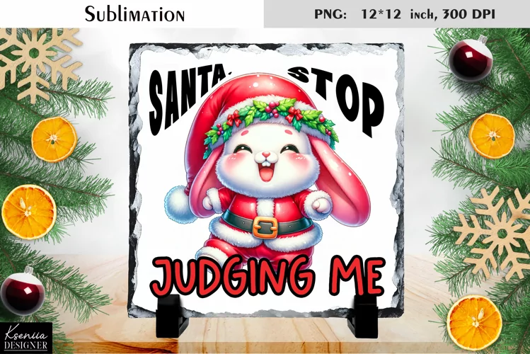 Christmas Watercolor Animal |Funny Quotes Slate Sublimation