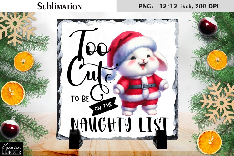Christmas Watercolor Animal |Funny Quotes Slate Sublimation example image 1