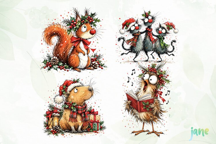 Christmas Animal Clipart example image 1