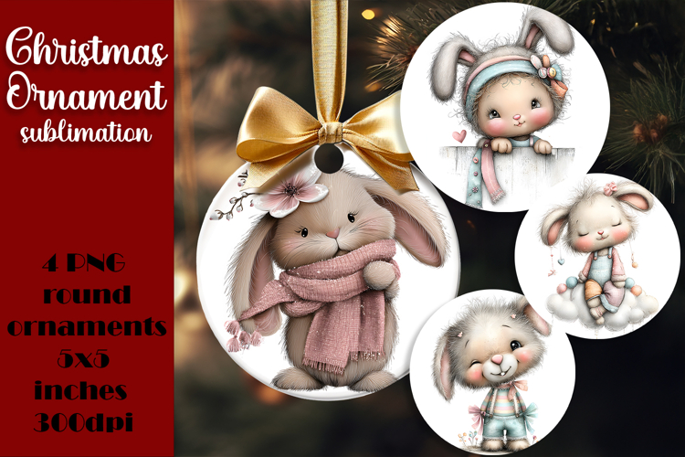 Christmas animal Ornament PNG Sublimation Design