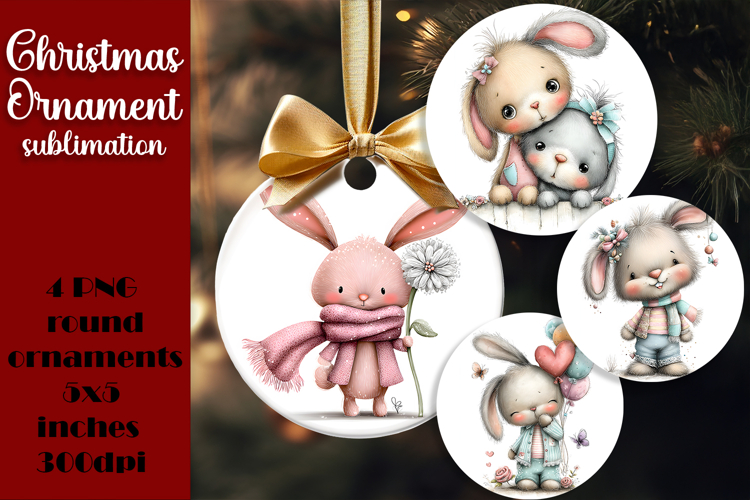 Christmas animal Ornament PNG Sublimation Design