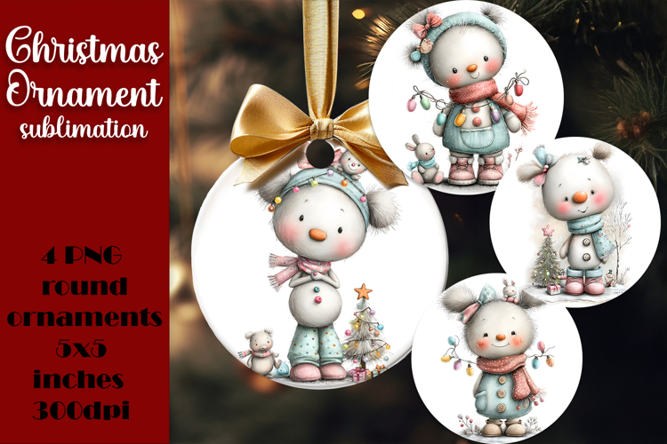Christmas animal Ornament PNG Sublimation Design