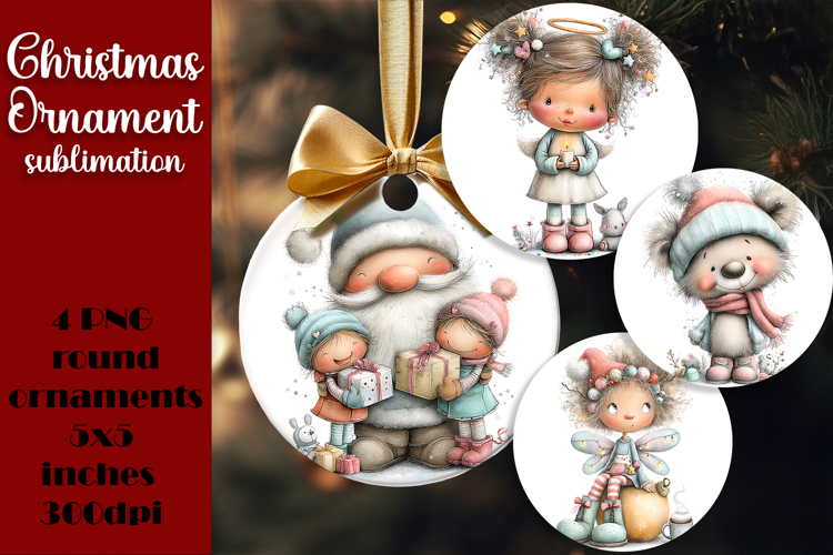 Christmas animal Ornament PNG Sublimation Design