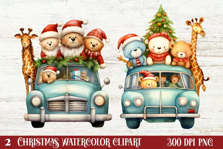 Christmas Animal Safari Clipart, Christmas Animal PNG