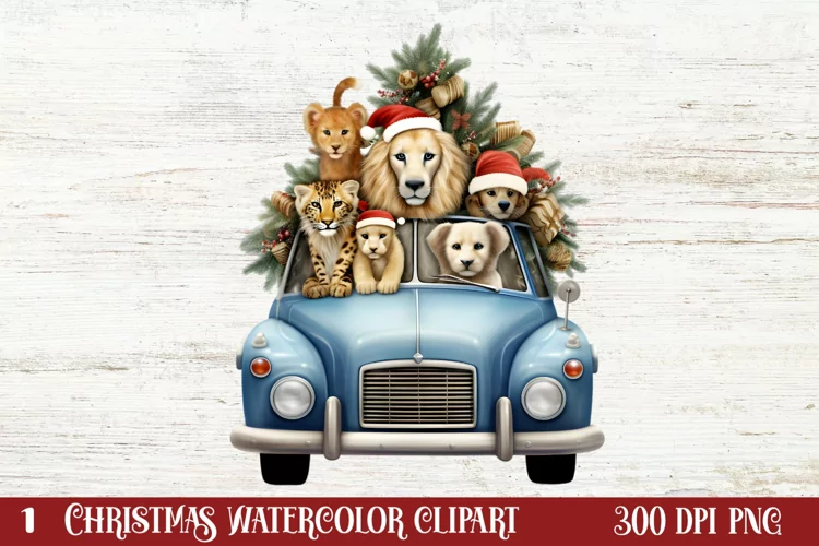 Christmas Animal Safari Clipart, Christmas Animal PNG