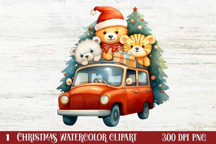 Christmas Animal Safari Clipart, Christmas Animal PNG